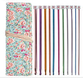 Tunisian Crochet Hooks Set Afghan Crochet Hooks Aluminum Needles Tools for Beginners+ Burable Cloth Case 11-Pack
