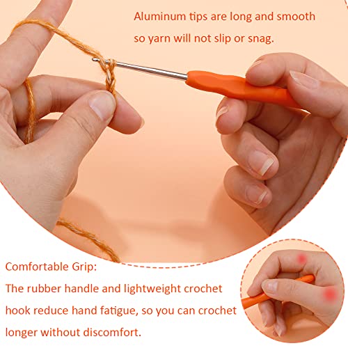 SHWAKK Crochet Hook, 2.5 mm Ergonomic Crochet Hook for Arthritic Hands | Crochet Needles, Knitting Needles with Soft Handle Beginners and Experienced Hobbyists - size: 2.5mm