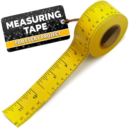 12 Inch Self Adhesive Measuring Tape, 13.9 Yards, 1" Wide, Metric | Repeating Ruler Tape; Dual Metric Scale, Left-Right Reading, Flexible Strong Hold; for DIY, Crafts, and Sewing