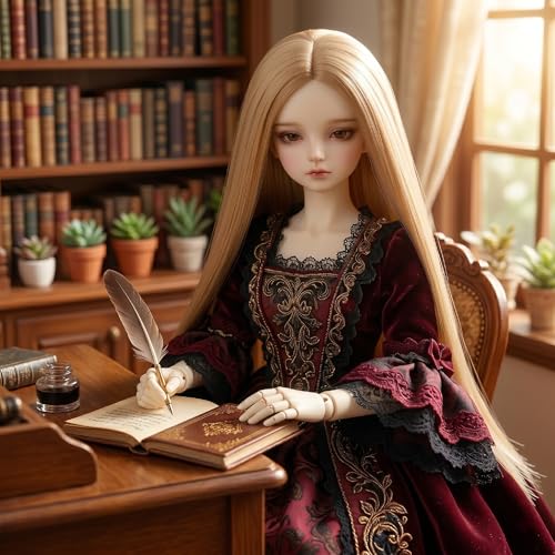 Long Straight 8-9" 1/3 BJD MSD DOD Pullip Dollfie Wig Centre Parting DIY Making Hair Accessories - color: Ash Brown
