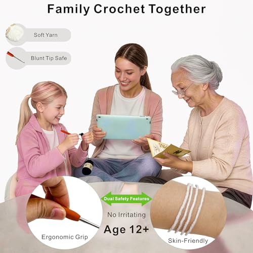 LuNuaFvy Crochet Kit for Beginners, Adults & Kids, Complete Animal Starter Kit to Make 2 Amigurumi Dragons,DIY Gift with Easy-to-Follow Book & Video Tutorial, Soft Yarn, 2 Bags - color: Sitting Dragon-Black&white