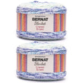 Bernat Blanket Ethereal Stripes Soft Yarn for Crocheting, Lagoon 2-Pack | #6 Super Bulky Yarn, 100% Polyester, Self-Striping Blanket Yarn for Crochet, Knitting & Crafts, 220yds, 300g/10.5oz per skein - color: Lagoon
