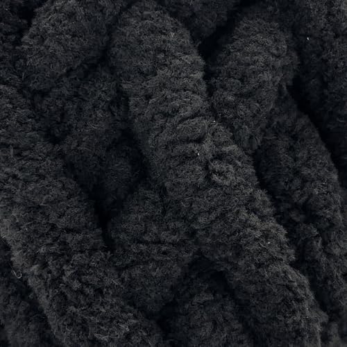 S Sensy Chunky Gauge #7 Jumbo - Polyester Blanket Yarn, Black, 28 Yards 7oz - color: Black, size: 1 Skein