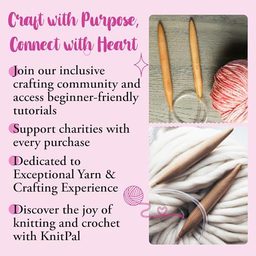 KnitPal 47" (120cm) Wooden Circular Knitting Needles - US Size 36 (20mm) | Thick Oak Wooden Knitting Needles with Cable for Chunky Yarn with eBook - size: US 36 (20mm), 47"(120cm)