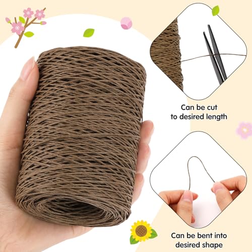 Syhood 673 Feet Floral Vine Bind Wire Rustic Craft Wire, Dark Khaki | For DIY Craft Wrapping, Flower Bouquets Garland Arrangements, , Christmas Wreath Making - color: Dark Khaki, size: 673 Feet