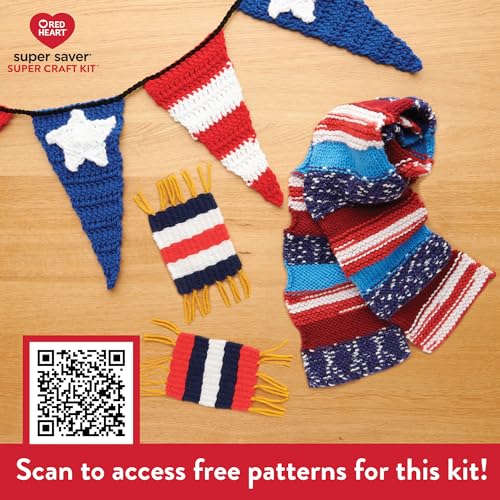 Red Heart Super Craft Kit America, Yarn for Crocheting and Knitting - style: Super Craft Kit America