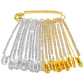 Rhinestone Safety Pins, 20 Pieces Fancy Safety Pin Large, Decorative Brooch Pin for Clothing, DIY Accessories for Clothes Sweater Shawl Collar Dress Cardigan Shirt Jeans (Gold, Sliver)