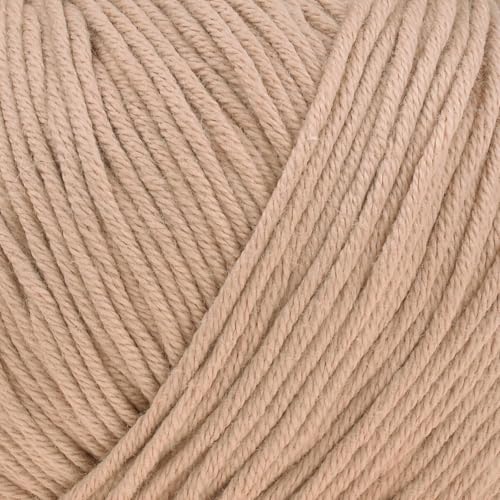Babysoft Cotton Yarn, Yarn E-verse, 100% Organic Cotton, Soft & Hypoallergenic, Ideal for Baby Knitting, Crocheting, Amigurumi & DIY Projects, Organic Textile Certified, 50g (3, 141 Dark Beige) - color: 141 Dark Beige