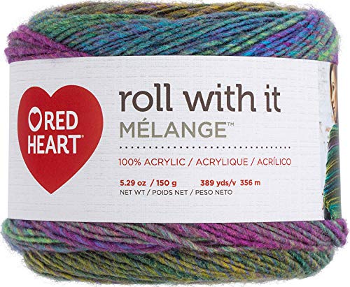 Red Heart Roll with it Melange Catwalk - color: Catwalk, size: 1 Pack, style: Roll With It Melange