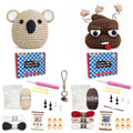 CLOUDAO 2 Pack Beginner Amigurumi Crochet Kit, Koala & Funny Poop DIY Craft Sets with Complete Supplies & Step-by-Step Tutorials