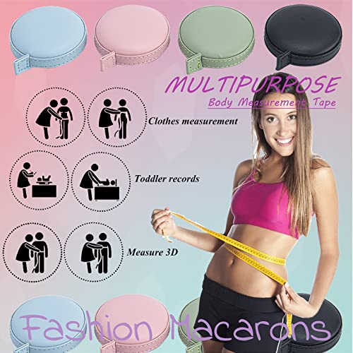 Tape Measure, 4 Pack Soft Measuring Tape Body Waist Tailor Sewing Craft Cloth Fabric Measurement Digital Tape Premium Pocket Measuring Tool Dual Sided Tape Measure Body - color: Multicolored