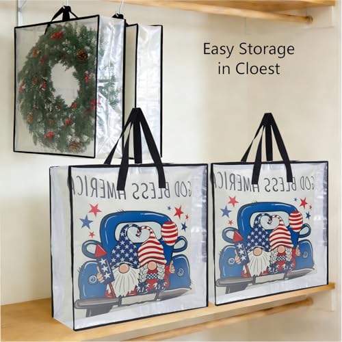 4-Pack Clear Heavy Duty Moving Bags and Storage Bags, 25 Gallon Large Moving Boxes Alternative for Wreath Storage Container, Under Bed Storage, Stadium Events, and College Moving Supplies - color: Square Clear, size: 4Pack