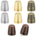WJIAAA 8 PCS Sewing Thimbles for Hand Sewing, Metal Finger Protector Quilting Craft Accessories for Knitting Fingertip Protector Embroidery Needlework DIY Tools Anti-Slip Grooves Breathable