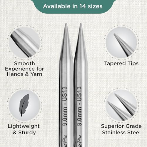 KnitPro Stelo Lace Interchangeable Tips 4" (10cm) | US Size 13 (9mm) - size: US Size 13 (9mm)