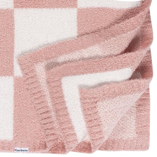 Gerber Unisex Baby Cozy Soft Silky Mink Checkerboard Grid Blanket, Pink Check, One Size - color: Pink Check