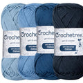 Premium Mercerized Cotton Yarn for Crochet & Knitting – Fingering Weight 4-Ply, 50g (1.76 oz) / 125 m (136 yds), High-Gloss, Anti-Splitting, Fade-Resistant Cotton (Ocean Shades) - color: Ocean Shades