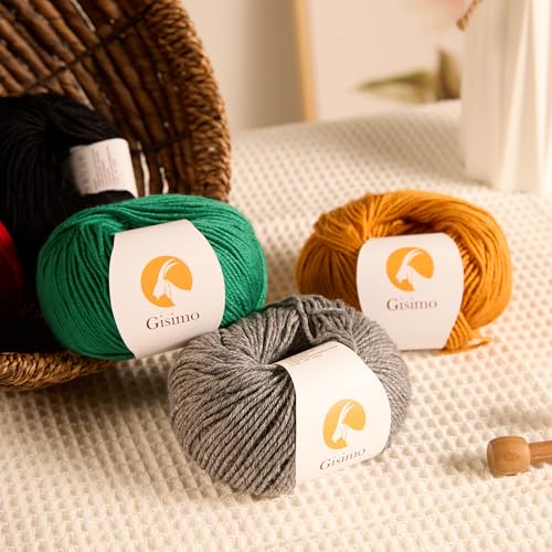 Merino Wool Yarn for Knitting & Crocheting - 35% Wool, 65% Acrylic - color: Dark Gray, size: 2 Ball