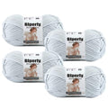 Skinny Chenille Yarn for Crocheting, #2 Gray Thin Baby Blanket Plush Yarn | 4 Pack of 158 Yds, 1.7 Oz Sport Fingering Weight Fine Yarn, Soft Fluffy Velvet Yarn for Crochet knitting Blankets, Amigurumi - color: Light Gray