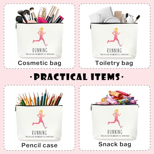 Running Watercolor Makeup Bag, for Runners (009) | Gifts for Birthday Christmas - color: Running-009