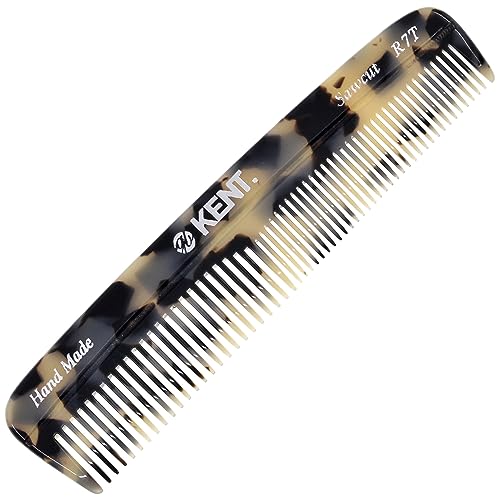 Kent R7T TW Fine and Wide Tooth Hair Comb, Handmade Pocket Comb for Men, Beard and Mustache Combs for Everyday Grooming and Styling, Sawcut Kent Combs, Made in England - color: White Tokyo, size: 1 Pack