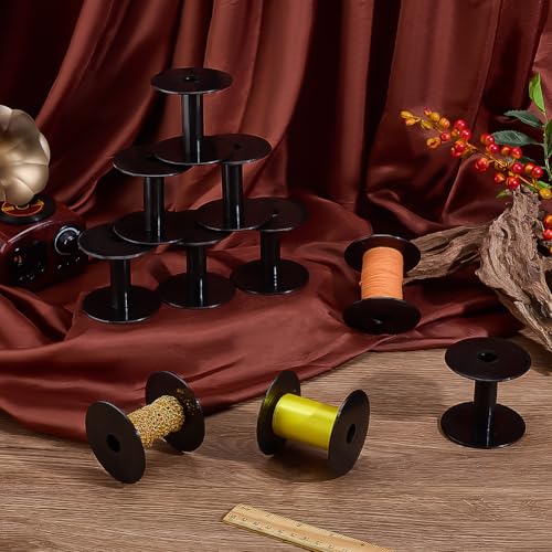 PH PandaHall 20pcs Black Empty Bobbin Spool Plastic Thread Spools Wire Weaving Bobbins 2.5 inch Thread String Bobbin Ribbon Spools Bulk Sewing Spool for Embroidery Yarn Cord Crafts Sewing