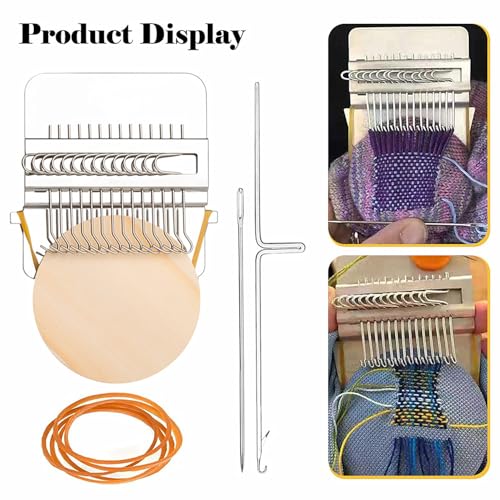 Small Weaving Loom, Wooden Speedweve Darning Loom Machine with 14 Hooks | 14 Hooks, Quickly Household Mending, For Beginners, Hand Craft DIY Weaving Repair Tool, For Jeans, Socks, Clothes