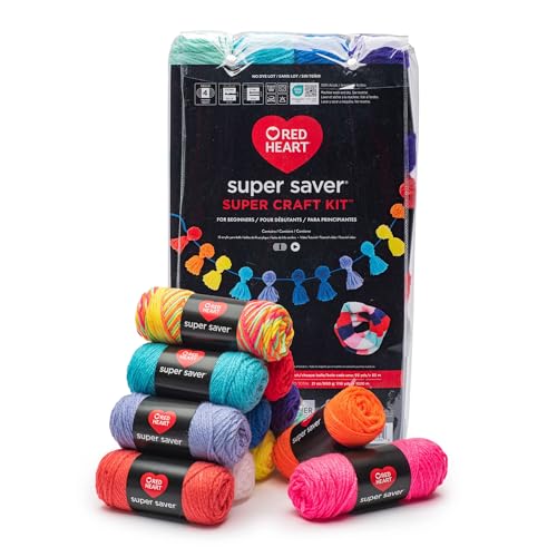 Red Heart Super Craft Kit Brights, Yarn for Crocheting and Knitting - size: 1116 yards