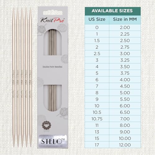 KnitPro Stelo Double-Pointed Needles 8" (20cm) | US Size 1.5 (2.5mm) - size: US Size 1.5 (2.5mm)
