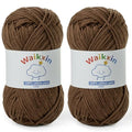 Cotton Yarn for Crocheting - 262.4yds / 3.52oz Baby Yarn for Crocheting Soft - 100% Milk Cotton Yarn 5 Ply Crochet Amigurumi Yarn for Crafts&Puzzle/Socks/Hats(2 Light Coffee) - color: 2 Light Coffee