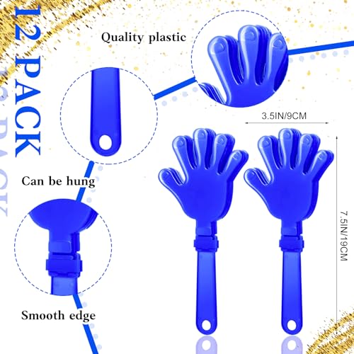 40 Pcs Blue Hand Clappers and blue Thunder Sticks Pom Poms Cheerleading Noise Makers for Sporting Events Football Games School Team Spirit Items Party Favors Dance - style: blue