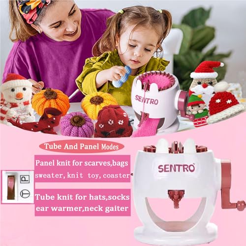 SENTRO Knitting Machine,22 Needles Knitting Machine,Smart Automatic Knitting Loom Machine for Beginners,Kids and Adults,Circular Knitting Crochet Machine Kit for Hat,Socks,Scarves,Glove,Knit Items - color: SENTRO 22 Needles