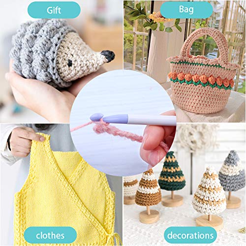 7 Sizes Large Crochet Hooks Set (7mm-20mm) with Large-Eye Blunt Needles | Huge Plastic Crochet Hook Adjustable Knitting Loop for Yarn Weaving Craft Tools - size: 40 Pcs - with storage bag