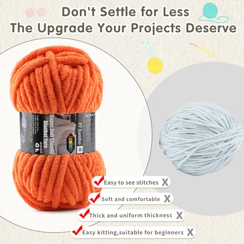 Super Soft Chunky Chenille Yarn for Crocheting & Knitting - 3.52oz/38.2yd per Skein, Ultra Plush Velvet Yarn for Baby Blankets, Amigurumi & Crafts, Aqua, 1 Skein - color: Aqua