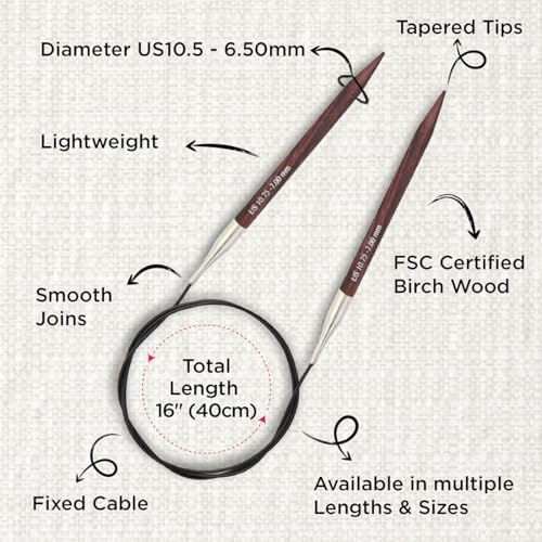 KnitPro Dreamz Fixed Circular Needles 16" (40cm) | US Size 10.5 (6.5mm) - size: US 10.5 (6.5mm)