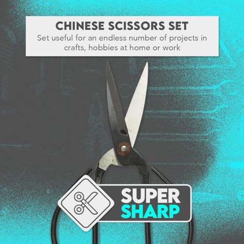 SE Chinese Scissors with Super Sharp Edges Suitable for Embroidery, sewing, Craft, Art Work, and Everyday Usage (7.5-Inch) - size: 7.5-Inch