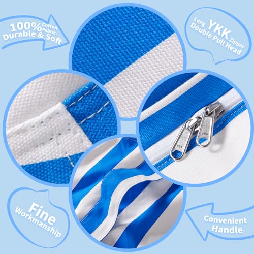WEKAPO Stuffed Animal Storage Bean Bag Chair Cover for Kids | Stuffable Zipper Beanbag for Organizing Children Plush Toys Large Premium Cotton Canvas (Blue, XX-Large) - color: Blue, size: XX-Large
