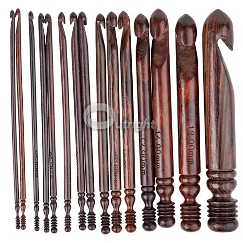 Outright Wooden Yarn Ball Winder Large Capacity Complete Set of Crocheting and Knitting - Yarn Bowl, Crochet Hooks Set of 15, Yarn Winder and Swift - color: Rosewood, size: Complete Knitting Set