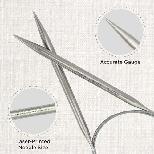 KnitPro Stelo Lace Circular Needles 16" (40cm) | US Size 10.5 (6.5mm) - size: US Size 10.5 (6.5mm)