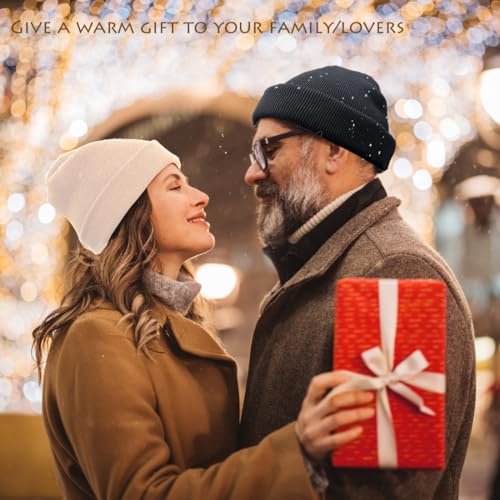 100% Cotton Beanie Hat Winter Hats Women Men Warm Knit Beanies | Double Layer Warmth ,Ultra-Soft Itch-Free Pure Cotton Knitted, Cuffed & Uncuffed Fisherman Slouchy Skull Cap for Womens Mens - color: 1pcs Beige