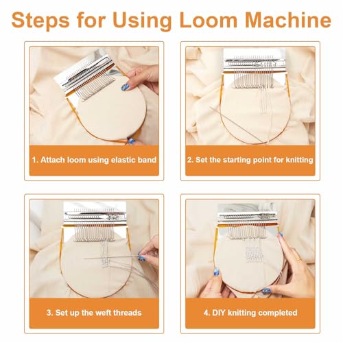 Jexine Mini Darning Mushroom for Socks 21 Hooks Small Speedweve Style Weaving Darning Loom with 9 Pcs Large Eye Needles 50 Colors Thread for Handcraft DIY Weaving Repair Tool - color: Silver, size: 21 Hooks, style: Mushroom