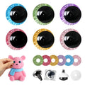 MUCUNNIA 12pcs 40mm 3D Glitter Safety Eyes for Crocheting with Washers - size: 40mm