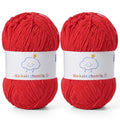 Fluffy Chenille Yarn for Crocheting，Baby Yarn for Crocheting Soft，2 Pack of 100g/3.5oz Velvet Amigurumi Yarn ，Fingering Weight Yarns for Crocheting Baby Blankets、DIY Craft.(2 Red) - color: [2 Red]
