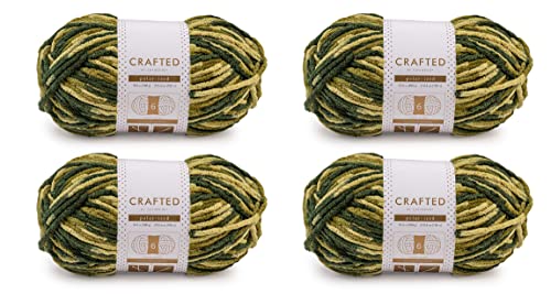 Crafted By Catherine Blanket Multi Yarn - 4 Pack (213 Yards Each Skein), Camouflage Multi, Gauge 6 Super Bulky - color: Camouflage Multi, size: 10.5 oz/ 4 Pack