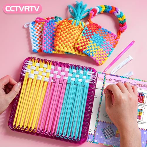 CCTVRTV Weaving Loom Kit Toys for Kids and Adults, DIY Arts and Crafts | for Boys and Girls Ages 5 6 7 8-12 13, Easy Potholder Loom Knitting Kits Gifts for Beginners, 252 Craft Loops. - color: purple