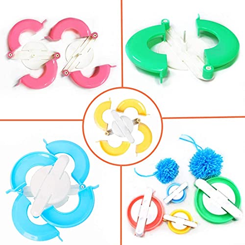 RRigo Pom Pom Maker, 4 Sizes Pompom Maker Tool Set for Fluff Ball Weave DIY Wool Yarn Knitting Craft Project for kitting Lover(30)