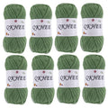 QKHEEYarn for Crocheting and Knitting 8 * 1.76 Oz (50G) /195yd,Fine/Fingering Weight (1), 60% Cotton 40% Acrylic Soft Yarn kit for Making Granny Squares and amigurumi (Grass Green) - color: Grass Green