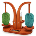 Wooden Yarn Holder, Yarn Ball Holder Wooden,Smooth Rotating Yarn Spinner with Double Spindles, Double Yarn Ball Holder Stand, Spinning Yarn Holder for Crochet Lovers