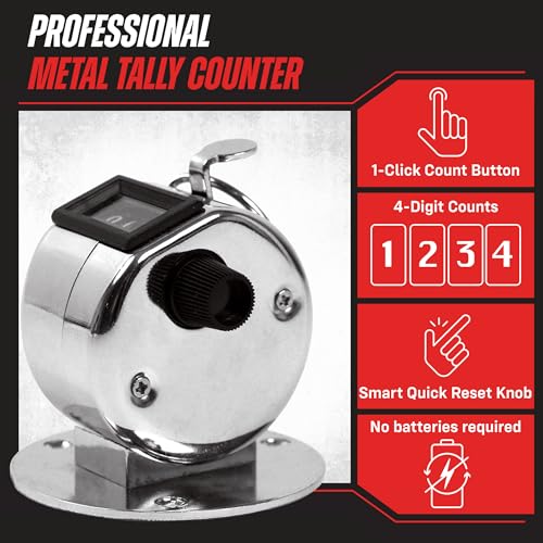 Stalwart Handheld or Mountable Clicker Counter with Easy Thumb Tally Button | Click Counter for Sporting Events, Ticket Sales, or Counting People