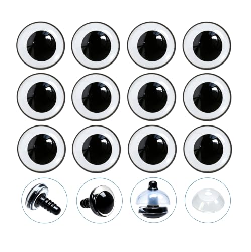 40Pcs 3D Clear Safety Eyes and Washers - Thalinfayi 20mm Round Pupils Safety Eyes Crochet Amigurumi Eyes for DIY Crochet Doll, Amigurumi, Crafts Supplies - color: Round Pupils Safety Eyes, size: 20mm(0.79inch)
