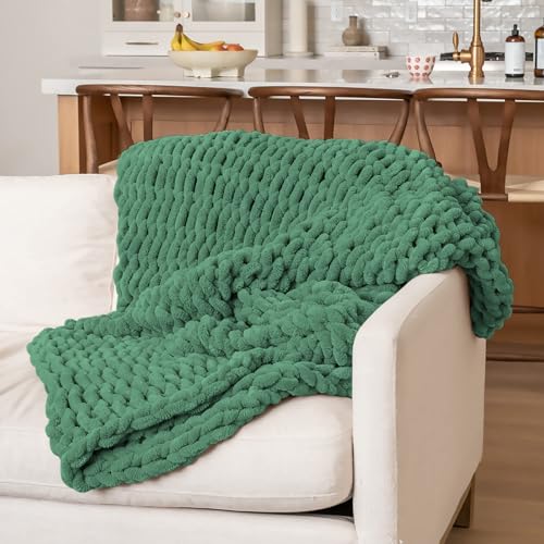 10 Pack Smoky Green Fuzzy Chunky Yarn for Hand Knitting, Bulky Thick Fluffy Chenille Yarn for Crocheting, 260yds/70.5oz Jumbo Crochet Yarns, Soft Chunky Knit Blanket Yarn for Crochet - color: 10 Smoky Green